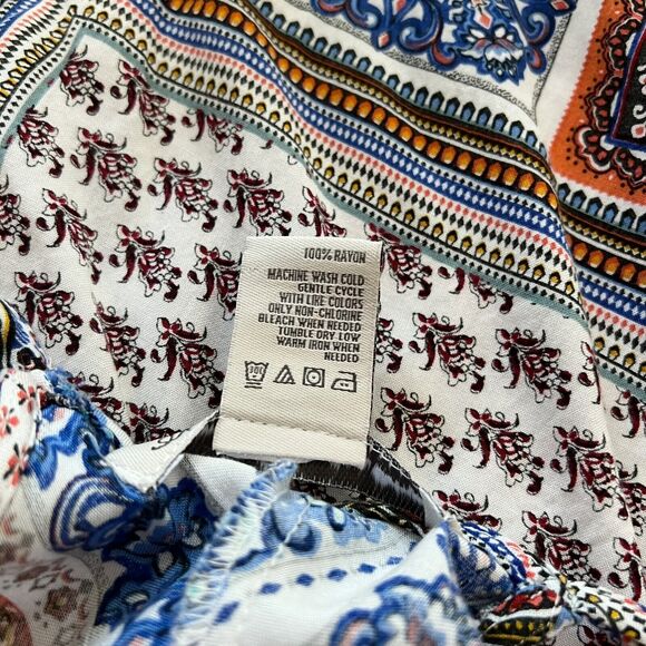 American Rag Cie Boho Patchwork Halter Spaghetti Strap Scarf Swing Dress Size XL - Picture 11 of 12